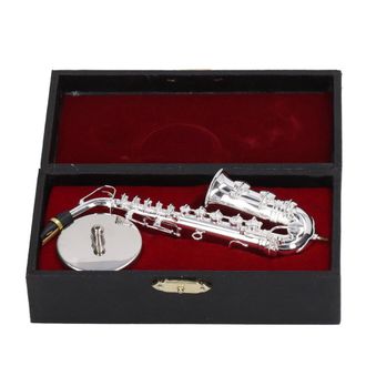 OEM Instrumento Musical En Miniatura, Exquisito Modelo En Miniatura, Tromb&oacute;n En Miniatura De Metal Plateado De 14 Cm, Perfecto Como Regalo