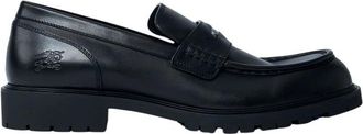 Burberry Geborsteld leren loafers Amandel teen - Heren - Loafers - Zwart - 40 EU - Leer - Schoenen