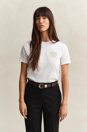 GANT Women Rope Graphic T-Shirt (XXL) EGGSHELL