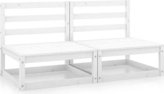 vidaXL Vidaxl - Garden Middle Sofas 2 pcs White Solid Wood Pine