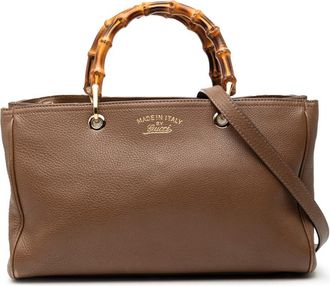 Gucci Pre-owned Gucci Medium Calfskin Bamboo Shopper Satchel Ladies U3SDT9IYPQ4S7DE1