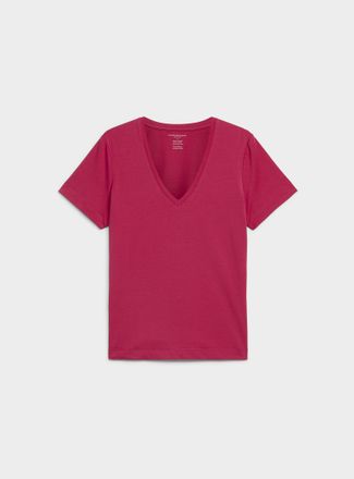 Contemporaine Womens SUPIMA cotton V-neck T-shirt