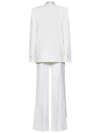 Victoria Beckham White Jacket With Shawl Collar In Fabric Woman