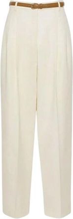 Max Mara Broeken, Dames, Wit, XS, Katoen, Adunco Wijde Broek