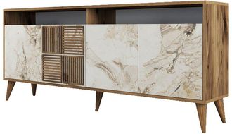 Hanah Home Modern Console Table With Shelves