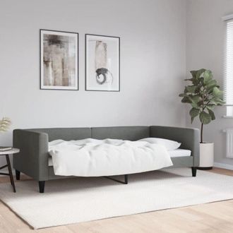 vidaXL Letto da Giorno Grigio Scuro 100x200 cm in Tessuto - Vidaxl