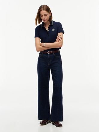Tommy Hilfiger Womens High-Rise Modern Wide Leg Jean - Rinse - 10