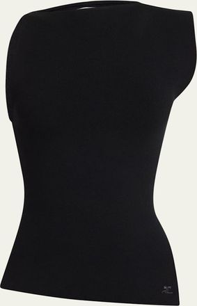 Courrèges Asymmetric Sleeveless Slit Top