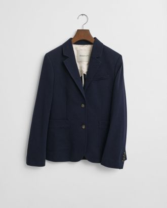 GANT Women Slim Fit Piqu&eacute; Blazer (38) EVENING BLUE