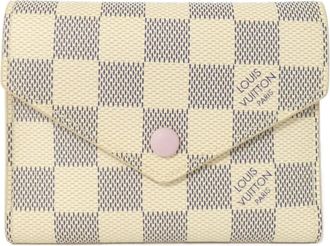 Louis Vuitton Azur White Coated Canvas Wallet (Tri-Fold) (Pre-Owned)