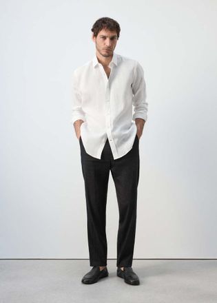 Mango Camicia regular fit 100% lino bianco - Uomo - XXL - MANGO MAN
