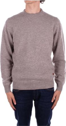 Barbour Truien & Vesten, Heren, Bruin, L, Wol, Logo Sweaters met Mouwpatches