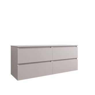 Saniclass Chaci Badkameronderkast - 140x46x55cm - 4 lades - greeploos - mat cotton (beige)