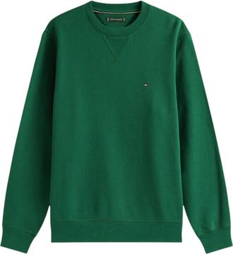 Tommy Hilfiger Klassiek Geborsteld Fleece Sweatshirt - Heren - Sweatshirts - Groen - XL - Katoen - Hoodies & sweatvesten