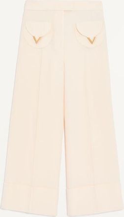 Valentino Pantaloni In Crepe Couture Donna VANIGLIA 36