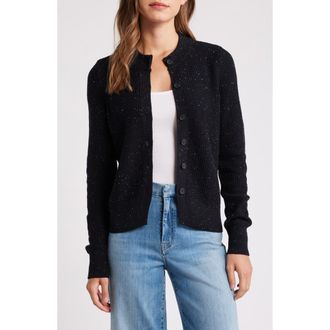 Nic+Zoe Vital Tweed Waffle Stitch Cardigan in Black Mix at Nordstrom Rack, Size Xx-Large