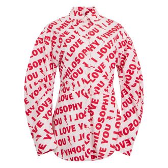 Philosophy di Lorenzo Serafini Dames, Blouses & Shirts, Rood, Maat: XS Katoen