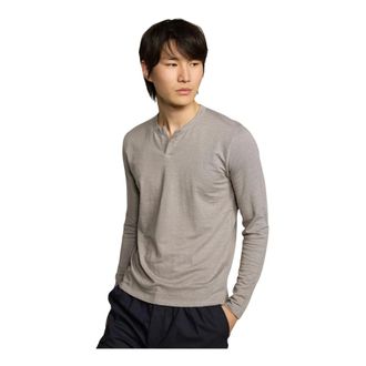Kiefermann Long Sleeve T-Shirts, male, Gray, XL, Korulus Leinen Longshirt