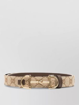 Gucci horsebit canvas belt reversible design
