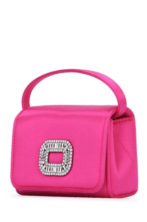 Roger Vivier Womens Pilgrim Nano Bag Fuxia Medio (m803)+ Argento (b200) Borse A Mano