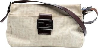 Fendi Pre-owned Shoulder Bags, female, Beige, Size: ONE SIZE Pre-owned Leather Shoulder Bag