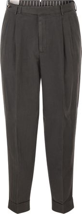Pantaloni Torino Karottenhose aus Lyocell- und Leinenmischung