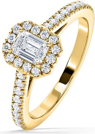 The Diamond Store Annabelle GIA Diamond Halo Engagement Ring in 18K Gold 1.35ct G/VS1