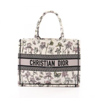 Dior Black Multi-Color White Canvas Handbag Tote Bag (Pre-Owned)