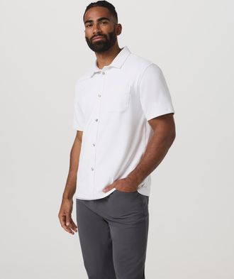 Vuori Clothing Short Sleeve Ponto Button Down Shirt | White | Medium