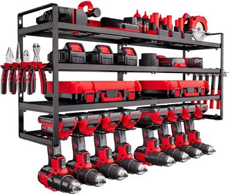 OEM Vevor Scaffale Per Utensili Elettrici Da Parete, Portautensili Da Parete Per Trapani A 4 Livelli Con 8 Supporti Per Trapano, Portaoggetti Con Supporto