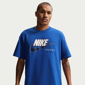 Nike FFF Nike Mens Soccer T-Shirt in Blue | IQ2263-480