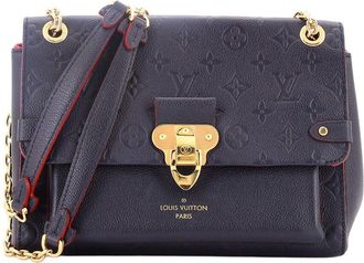 Louis Vuitton Blue Monogram Empreinte Leather Vavin Pm (Authentic Pre-Loved)