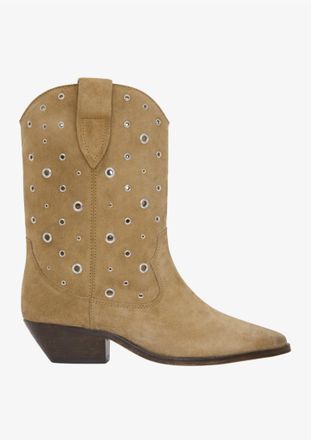 Isabel Marant Womens Duerto Suede Eyelet Boot In Taupe