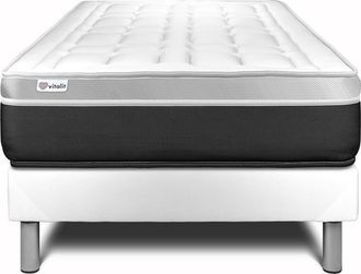 VITALIT Somier Blanco + Colch&oacute;n Con Espuma Viscoel&aacute;stica 90 X 190