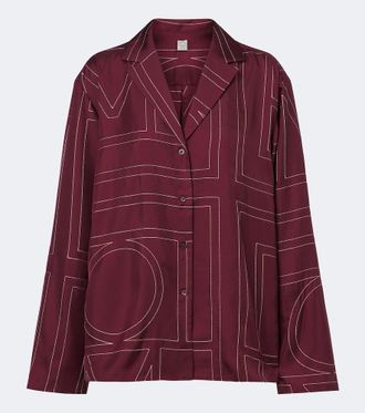 Toteme Camicia Monogram in twill di seta