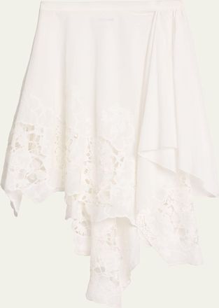 Ronny Kobo Ashley Embroidered Asymmetric Cotton Skirt