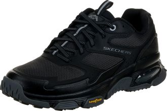 Skechers Mens Skech-Air Envoy Sleek Envoy Sneaker, Black Leather/Synthetic/Textile/Trim, 10.5 UK