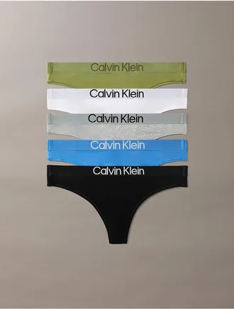 Calvin Klein Womens Maximum Cotton 5-Pack Thong - Multi - XL