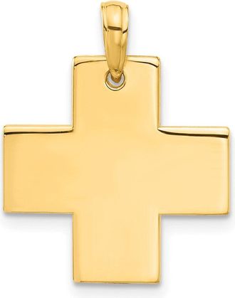 Diamond2Deal 14k Yellow Gold Polished Cross Pendant