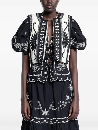Sea New York geometric-pattern waistcoat - Black