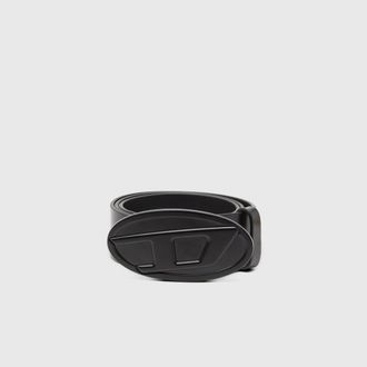 Diesel 4cm leather belt with Oval D plaque - Belts - Woman - Black