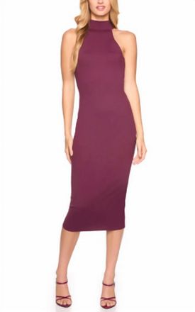 Susana Monaco Mock Neck Midi Dress In Malbec