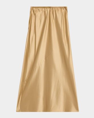 Eileen Fisher Bias-Cut Silk Charmeuse Maxi Skirt