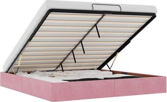 vidaXL Estructura Cama Otomana Sin Colch&oacute;n Terciopelo Rosa 200x200 Cm Vidaxl