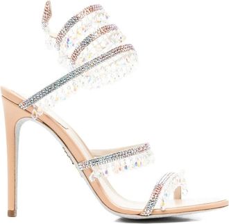 Rene Caovilla Schoenen, Dames, Beige, 39 EU, Sandal met hoge hak