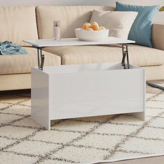 vidaXL Coffee Table High Gloss White 40.2x21.9x20.7 Engineered Wood