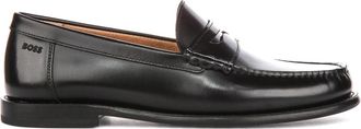 HUGO BOSS Tevan Moccasin Loafers - Heren - Loafers - Zwart - 41 EU - Leer - Schoenen