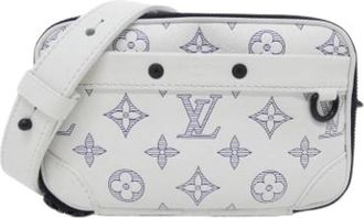 Louis Vuitton Pre-owned Monogram Shadow Handbag - Heren - Vintage Schoudertas - Wit - ONE Size - Leer - Vintage