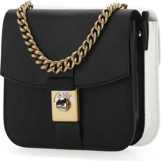 Maison Margiela Womens Leather Chain-Strap Shoulder Bag Black Ovine
