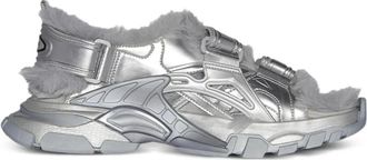 Balenciaga Track flat sandals - women - Artificial Fur/Plastic/Plastic - 40,5 - Silver